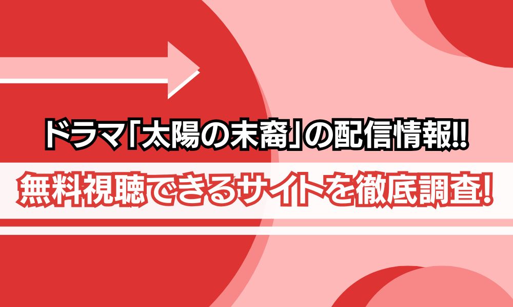 ドラマ「太陽の末裔」　配信状況