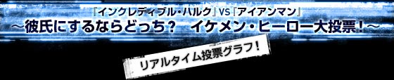 『インクレディブル・ハルク』VS『アイアンマン』〜彼氏にするならどっち？　イケメン・ヒーロー大投票！〜　リアルタイム投票グラフ！